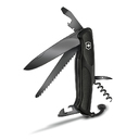 Нож перочинный VICTORINOX RangerGrip 55 Onyx Black, 130 мм, 12 функций, с фиксатором лезвия, чёрный для нанесения логотипа