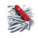 Нож перочинный VICTORINOX Swiss Champ, 91 мм, 33 функции, полупрозрачный красный для нанесения логотипа