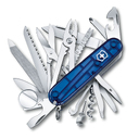 Нож перочинный VICTORINOX Swiss Champ, 91 мм, 33 функции, полупрозрачный синий для нанесения логотипа