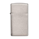 Зажигалка ZIPPO узкая с покрытием матовый хром | Slim® Brushed Chrome, латунь/сталь, серебристая, матовая, 29x10x60 мм для нанесения логотипа