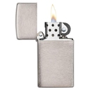 Зажигалка ZIPPO узкая с покрытием матовый хром | Slim® Brushed Chrome, латунь/сталь, серебристая, матовая, 29x10x60 мм для нанесения логотипа