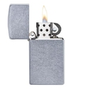 Зажигалка ZIPPO узкая с покрытием поцарапанный хром | Slim® Street Chrome, латунь/сталь, серебристая, матовая, 29x10x60 мм для нанесения логотипа