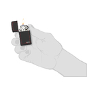 Зажигалка ZIPPO узкая с фирменным логотипом и красной окантовкой с черным матовым покрытием | Slim® Black Matte, латунь/сталь, чёрная, 29x10x60 мм для нанесения логотипа