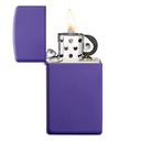 Зажигалка ZIPPO узкая с фиолетовым матовым покрытием | Slim® Purple Matte, латунь/сталь, фиолетовая, матовая, 29x10x60 мм для нанесения логотипа