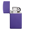 Зажигалка ZIPPO узкая с фиолетовым матовым покрытием | Slim® Purple Matte, латунь/сталь, фиолетовая, матовая, 29x10x60 мм для нанесения логотипа