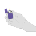 Зажигалка ZIPPO узкая Логотип с фиолетовым матовым покрытием | Slim® Logo Purple Matte, латунь/сталь, фиолетовая, матовая, 29x10x60 мм для нанесения логотипа