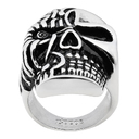 Кольцо ZIPPO, серебристое, в форме черепа, нержавеющая сталь, 2,3x3,3x0,5 см, диаметр 19,1 мм для нанесения логотипа