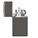 Зажигалка ZIPPO узкая с покрытием черный лед | Slim® Black Ice®, латунь/сталь, чёрная, глянцевая, 29x10x60 мм для нанесения логотипа