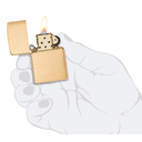 Зажигалка ZIPPO классическая с покрытием матовая латунь | Classic Brushed Brass, латунь/сталь, золотистая, матовая, 38x13x57 мм для нанесения логотипа