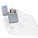 Зажигалка ZIPPO классическая с покрытием поцарапанный хром | Classic Street Chrome, латунь/сталь, серебристая, матовая, 38x13x57 мм для нанесения логотипа