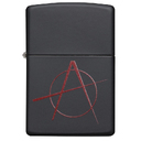 Зажигалка ZIPPO Символ анархии с черным матовым покрытием | Anarchy Symbol Black Matte, латунь/сталь, чёрная, матовая, 38x13x57 мм для нанесения логотипа