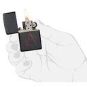 Зажигалка ZIPPO Символ анархии с черным матовым покрытием | Anarchy Symbol Black Matte, латунь/сталь, чёрная, матовая, 38x13x57 мм для нанесения логотипа