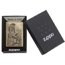 Зажигалка ZIPPO Парящие орлы с покрытием матовая латунь | Soaring Eagles Brushed Brass, латунь/сталь, золотистая, матовая, 38x13x57 мм для нанесения логотипа