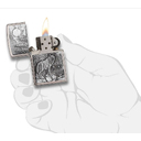 Зажигалка ZIPPO Лесные волки с покрытием матовый хром | Timberwolves Brushed Chrome, латунь/сталь, серебристая, матовая, 38x13x57мм для нанесения логотипа