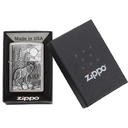 Зажигалка ZIPPO Лесные волки с покрытием матовый хром | Timberwolves Brushed Chrome, латунь/сталь, серебристая, матовая, 38x13x57мм для нанесения логотипа