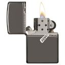 Зажигалка ZIPPO Застежка-молния с покрытием черный лед | Puller Black Ice ®, латунь/сталь, чёрная, глянцевая, 38x13x57 мм для нанесения логотипа