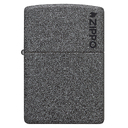 Зажигалка ZIPPO Логотип с каменным покрытием | Logo Iron Stone, латунь/сталь, серая, матовая, 38x13x57 мм для нанесения логотипа