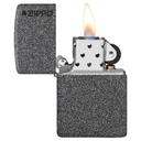 Зажигалка ZIPPO Логотип с каменным покрытием | Logo Iron Stone, латунь/сталь, серая, матовая, 38x13x57 мм для нанесения логотипа
