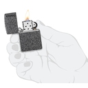 Зажигалка ZIPPO Логотип с каменным покрытием | Logo Iron Stone, латунь/сталь, серая, матовая, 38x13x57 мм для нанесения логотипа