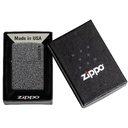 Зажигалка ZIPPO Логотип с каменным покрытием | Logo Iron Stone, латунь/сталь, серая, матовая, 38x13x57 мм для нанесения логотипа