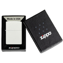 Зажигалка ZIPPO классическая с белым матовым покрытием | Classic White Matte, латунь/сталь, белая, матовая, 38x13x57 мм для нанесения логотипа