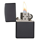 Зажигалка ZIPPO классическая с черным матовым покрытием | Classic Black Matte, латунь/сталь, чёрная, матовая, 38x13x57 мм для нанесения логотипа