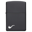 Зажигалка для трубок ZIPPO с черным матовым покрытием | Pipe Black Matte, латунь/сталь, чёрная, матовая, 36x12x56 мм для нанесения логотипа