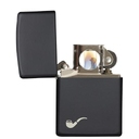 Зажигалка для трубок ZIPPO с черным матовым покрытием | Pipe Black Matte, латунь/сталь, чёрная, матовая, 36x12x56 мм для нанесения логотипа