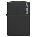 Зажигалка ZIPPO Логотип с черным матовым покрытием | Logo Black Matte, латунь/сталь, чёрная, матовая, 38x13x57мм для нанесения логотипа