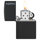 Зажигалка ZIPPO Логотип с черным матовым покрытием | Logo Black Matte, латунь/сталь, чёрная, матовая, 38x13x57мм для нанесения логотипа