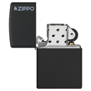 Зажигалка ZIPPO Логотип с черным матовым покрытием | Logo Black Matte, латунь/сталь, чёрная, матовая, 38x13x57мм для нанесения логотипа