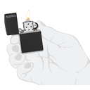 Зажигалка ZIPPO Логотип с черным матовым покрытием | Logo Black Matte, латунь/сталь, чёрная, матовая, 38x13x57мм для нанесения логотипа