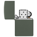 Зажигалка ZIPPO классическая с зеленым матовым покрытием | Classic Green Matte, латунь/сталь, зелёная, матовая, 38x13x57 мм для нанесения логотипа