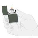 Зажигалка ZIPPO классическая с зеленым матовым покрытием | Classic Green Matte, латунь/сталь, зелёная, матовая, 38x13x57 мм для нанесения логотипа