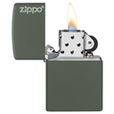 Зажигалка ZIPPO Логотип с зеленым матовым покрытием | Logo Green Matte, латунь с порошковым покрытием, зеленая, матовая, 38x13x57 мм для нанесения логотипа