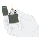 Зажигалка ZIPPO Логотип с зеленым матовым покрытием | Logo Green Matte, латунь с порошковым покрытием, зеленая, матовая, 38x13x57 мм для нанесения логотипа
