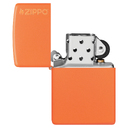 Зажигалка ZIPPO Логотип с оранжевым матовым покрытием | Logo Orange Matte, латунь/сталь, оранжевая с фирменным логотипом, матовая, 38x13x57 мм для нанесения логотипа