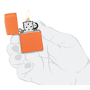 Зажигалка ZIPPO Логотип с оранжевым матовым покрытием | Logo Orange Matte, латунь/сталь, оранжевая с фирменным логотипом, матовая, 38x13x57 мм для нанесения логотипа