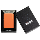 Зажигалка ZIPPO Логотип с оранжевым матовым покрытием | Logo Orange Matte, латунь/сталь, оранжевая с фирменным логотипом, матовая, 38x13x57 мм для нанесения логотипа