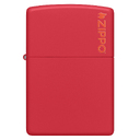 Зажигалка ZIPPO Логотип с красным матовым покрытием | Logo Red Matte, латунь/сталь, красная, матовая, 38x13x57 мм для нанесения логотипа