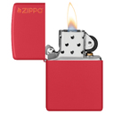 Зажигалка ZIPPO Логотип с красным матовым покрытием | Logo Red Matte, латунь/сталь, красная, матовая, 38x13x57 мм для нанесения логотипа