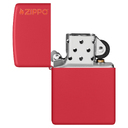 Зажигалка ZIPPO Логотип с красным матовым покрытием | Logo Red Matte, латунь/сталь, красная, матовая, 38x13x57 мм для нанесения логотипа