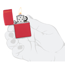 Зажигалка ZIPPO Логотип с красным матовым покрытием | Logo Red Matte, латунь/сталь, красная, матовая, 38x13x57 мм для нанесения логотипа