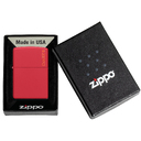 Зажигалка ZIPPO Логотип с красным матовым покрытием | Logo Red Matte, латунь/сталь, красная, матовая, 38x13x57 мм для нанесения логотипа