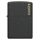 Зажигалка ZIPPO Логотип с черным покрытием с кракелюром | Logo Black Crackle™, латунь/сталь, чёрная, матовая, 38x13x57 мм для нанесения логотипа