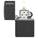 Зажигалка ZIPPO Логотип с черным покрытием с кракелюром | Logo Black Crackle™, латунь/сталь, чёрная, матовая, 38x13x57 мм для нанесения логотипа