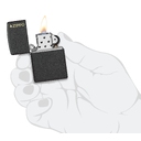 Зажигалка ZIPPO Логотип с черным покрытием с кракелюром | Logo Black Crackle™, латунь/сталь, чёрная, матовая, 38x13x57 мм для нанесения логотипа
