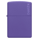 Зажигалка ZIPPO Логотип с фиолетовым матовым покрытием | Logo Purple Matte, латунь/сталь, фиолетовая, матовая, 38x13x57 мм для нанесения логотипа