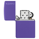 Зажигалка ZIPPO Логотип с фиолетовым матовым покрытием | Logo Purple Matte, латунь/сталь, фиолетовая, матовая, 38x13x57 мм для нанесения логотипа