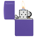 Зажигалка ZIPPO Логотип с фиолетовым матовым покрытием | Logo Purple Matte, латунь/сталь, фиолетовая, матовая, 38x13x57 мм для нанесения логотипа